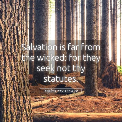 Picture 05 - Psalms 119:155 KJV - Salvation is far from the wicked: for they seek - Bible Verse Picture