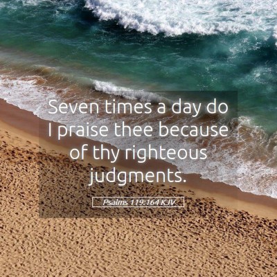 Picture 05 - Psalms 119:164 KJV - Seven times a day do I praise thee because of thy - Bible Verse Picture