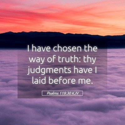 Picture 05 - Psalms 119:30 KJV - I have chosen the way of truth: thy judgments - Bible Verse Picture