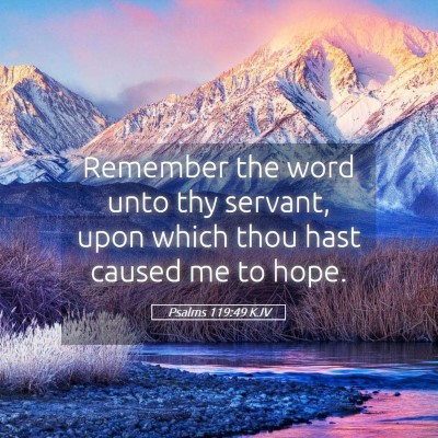Picture 05 - Psalms 119:49 KJV - Remember the word unto thy servant, upon which - Bible Verse Picture
