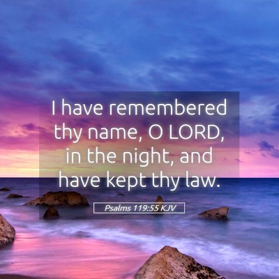 Picture 05 - Psalms 119:55 KJV - I have remembered thy name, O LORD, in the night, - Bible Verse Picture
