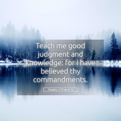 Picture 05 - Psalms 119:66 KJV - Teach me good judgment and knowledge: for I have - Bible Verse Picture