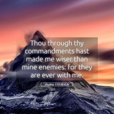 Picture 05 - Psalms 119:98 KJV - Thou through thy commandments hast made me wiser - Bible Verse Picture