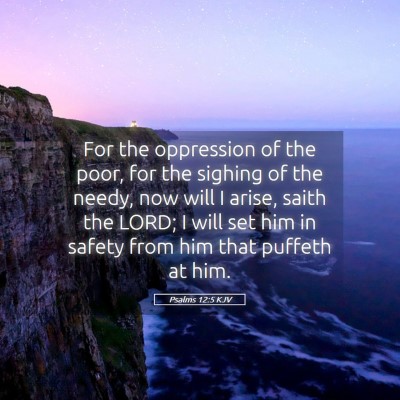 Picture 05 - Psalms 12:5 KJV - For the oppression of the poor, for the sighing - Bible Verse Picture