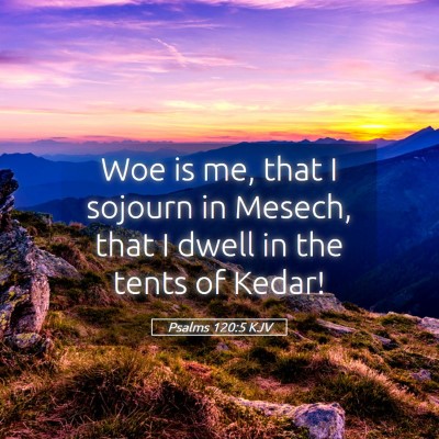 Picture 05 - Psalms 120:5 KJV - Woe is me, that I sojourn in Mesech, that I dwell - Bible Verse Picture