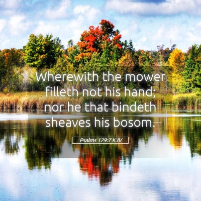 Picture 05 - Psalms 129:7 KJV - Wherewith the mower filleth not his hand; nor he - Bible Verse Picture