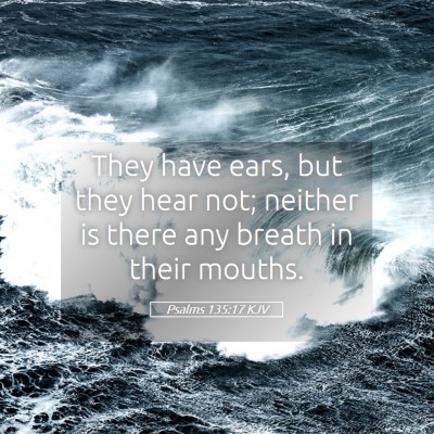 Picture 05 - Psalms 135:17 KJV - They have ears, but they hear not; neither is - Bible Verse Picture