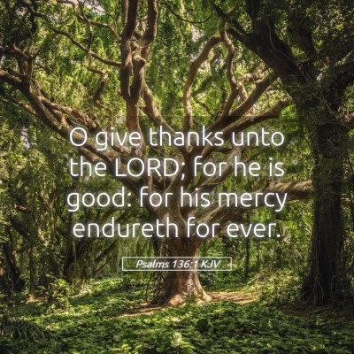 Picture 05 - Psalms 136:1 KJV - O give thanks unto the LORD; for he is good: for - Bible Verse Picture
