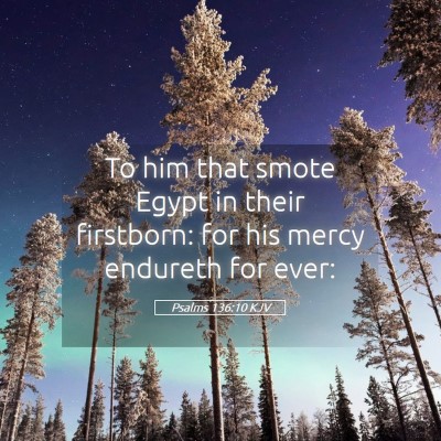 Picture 05 - Psalms 136:10 KJV - To him that smote Egypt in their firstborn: for - Bible Verse Picture