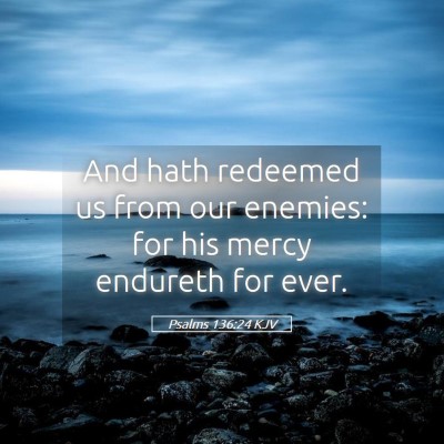 Picture 05 - Psalms 136:24 KJV - And hath redeemed us from our enemies: for his - Bible Verse Picture