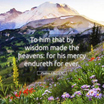 Picture 05 - Psalms 136:5 KJV - To him that by wisdom made the heavens: for his - Bible Verse Picture