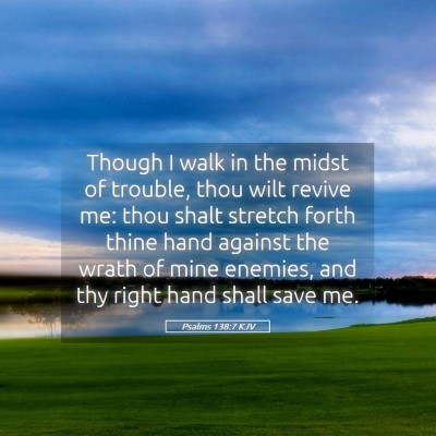 Picture 05 - Psalms 138:7 KJV - Though I walk in the midst of trouble, thou wilt - Bible Verse Picture