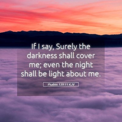 Picture 05 - Psalms 139:11 KJV - If I say, Surely the darkness shall cover me; - Bible Verse Picture