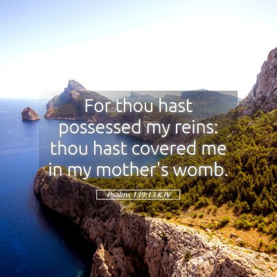 Picture 05 - Psalms 139:13 KJV - For thou hast possessed my reins: thou hast - Bible Verse Picture