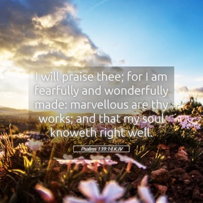 Picture 05 - Psalms 139:14 KJV - I will praise thee; for I am fearfully and - Bible Verse Picture