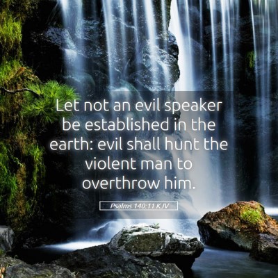 Picture 05 - Psalms 140:11 KJV - Let not an evil speaker be established in the - Bible Verse Picture