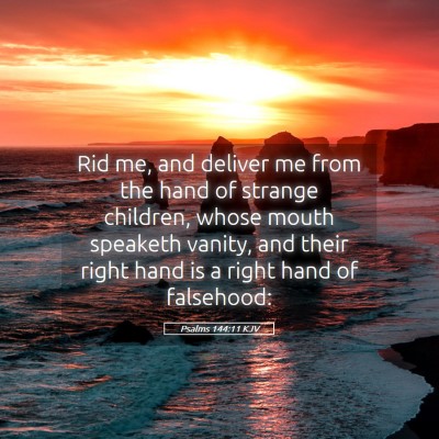 Picture 05 - Psalms 144:11 KJV - Rid me, and deliver me from the hand of strange - Bible Verse Picture