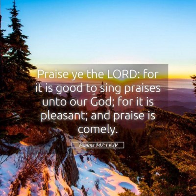 Picture 05 - Psalms 147:1 KJV - Praise ye the LORD: for it is good to sing - Bible Verse Picture