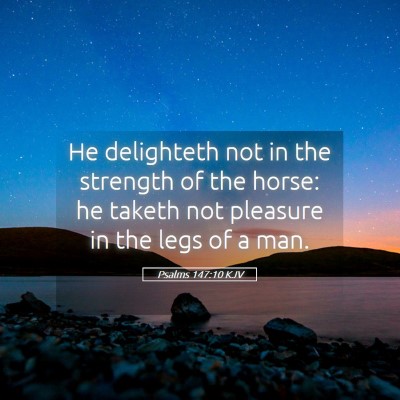 Picture 05 - Psalms 147:10 KJV - He delighteth not in the strength of the horse: - Bible Verse Picture