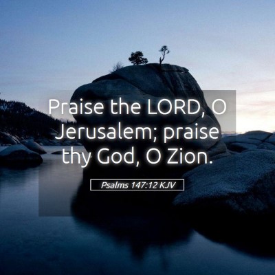 Picture 05 - Psalms 147:12 KJV - Praise the LORD, O Jerusalem; praise thy God, O - Bible Verse Picture