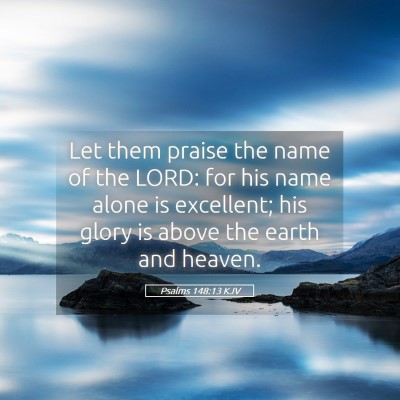 Picture 05 - Psalms 148:13 KJV - Let them praise the name of the LORD: for his - Bible Verse Picture