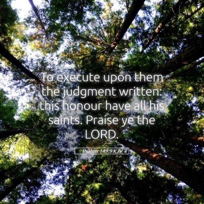 Picture 05 - Psalms 149:9 KJV - To execute upon them the judgment written: this - Bible Verse Picture