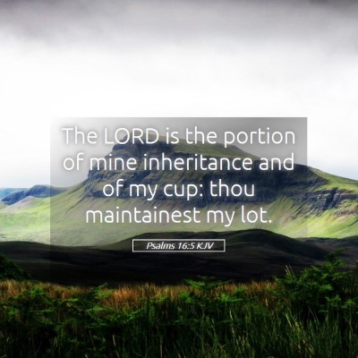 Picture 05 - Psalms 16:5 KJV - The LORD is the portion of mine inheritance and - Bible Verse Picture