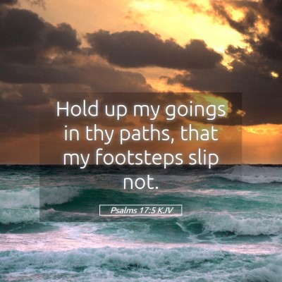 Picture 05 - Psalms 17:5 KJV - Hold up my goings in thy paths, that my footsteps - Bible Verse Picture