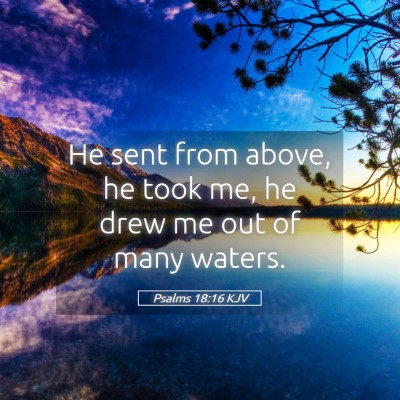 Picture 05 - Psalms 18:16 KJV - He sent from above, he took me, he drew me out of - Bible Verse Picture