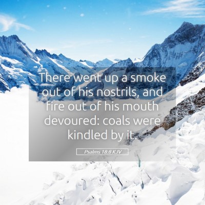 Picture 05 - Psalms 18:8 KJV - There went up a smoke out of his nostrils, and - Bible Verse Picture