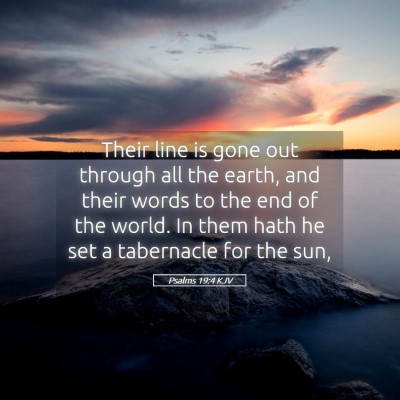 Picture 05 - Psalms 19:4 KJV - Their line is gone out through all the earth, and - Bible Verse Picture