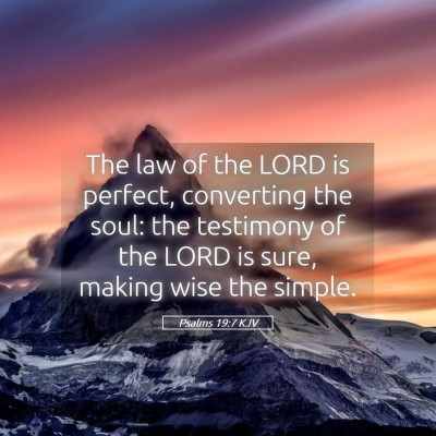 Picture 05 - Psalms 19:7 KJV - The law of the LORD is perfect, converting the - Bible Verse Picture