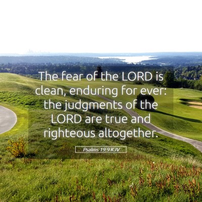 Picture 05 - Psalms 19:9 KJV - The fear of the LORD is clean, enduring for ever: - Bible Verse Picture