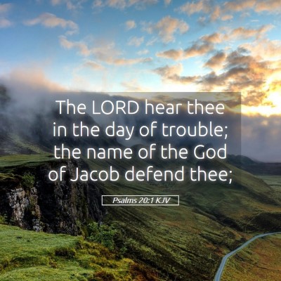 Picture 05 - Psalms 20:1 KJV - The LORD hear thee in the day of trouble; the - Bible Verse Picture
