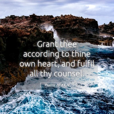 Picture 05 - Psalms 20:4 KJV - Grant thee according to thine own heart, and - Bible Verse Picture