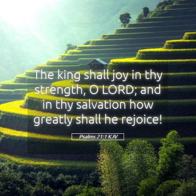Picture 05 - Psalms 21:1 KJV - The king shall joy in thy strength, O LORD; and - Bible Verse Picture
