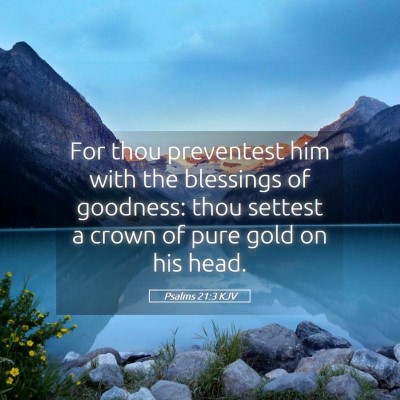 Picture 05 - Psalms 21:3 KJV - For thou preventest him with the blessings of - Bible Verse Picture