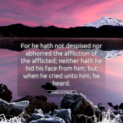 Picture 05 - Psalms 22:24 KJV - For he hath not despised nor abhorred the - Bible Verse Picture
