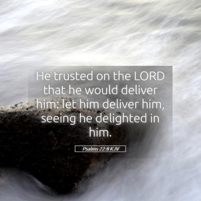 Picture 05 - Psalms 22:8 KJV - He trusted on the LORD that he would deliver him: - Bible Verse Picture