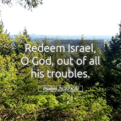 Picture 05 - Psalms 25:22 KJV - Redeem Israel, O God, out of all his - Bible Verse Picture