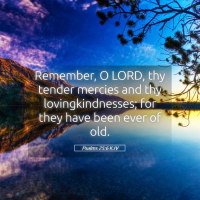 Picture 05 - Psalms 25:6 KJV - Remember, O LORD, thy tender mercies and thy - Bible Verse Picture