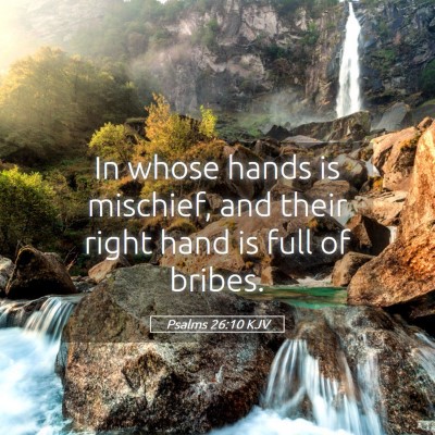Picture 05 - Psalms 26:10 KJV - In whose hands is mischief, and their right hand - Bible Verse Picture