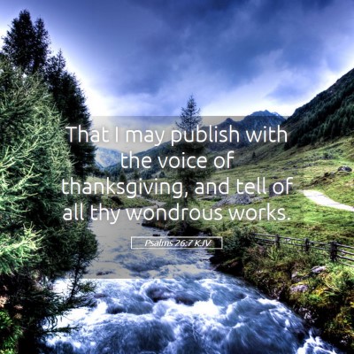 Picture 05 - Psalms 26:7 KJV - That I may publish with the voice of - Bible Verse Picture