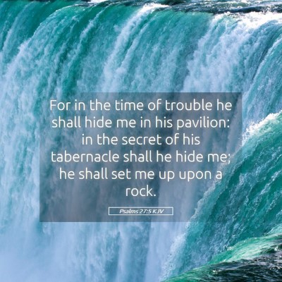 Picture 05 - Psalms 27:5 KJV - For in the time of trouble he shall hide me in - Bible Verse Picture