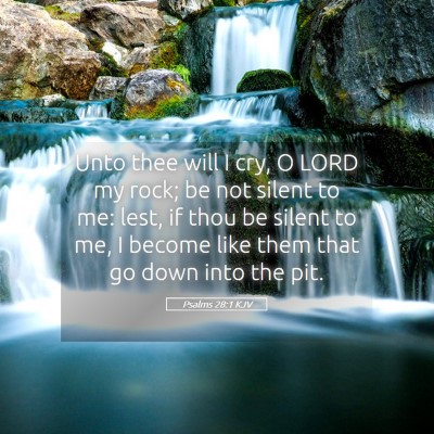 Picture 05 - Psalms 28:1 KJV - Unto thee will I cry, O LORD my rock; be not - Bible Verse Picture