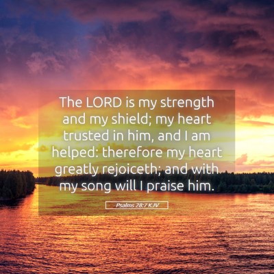 Picture 05 - Psalms 28:7 KJV - The LORD is my strength and my shield; my heart - Bible Verse Picture