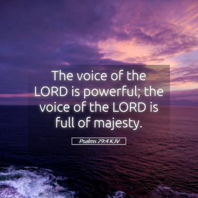 Picture 05 - Psalms 29:4 KJV - The voice of the LORD is powerful; the voice of - Bible Verse Picture