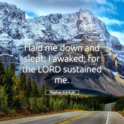 Picture 05 - Psalms 3:5 KJV - I laid me down and slept; I awaked; for the LORD - Bible Verse Picture