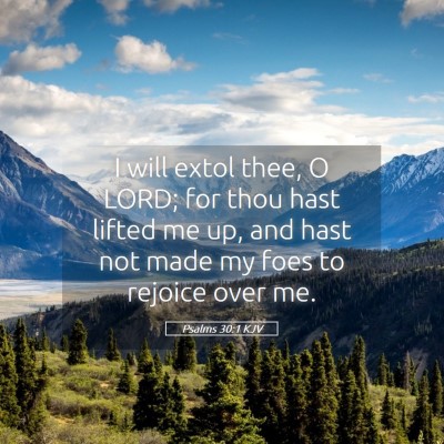 Picture 05 - Psalms 30:1 KJV - I will extol thee, O LORD; for thou hast lifted - Bible Verse Picture