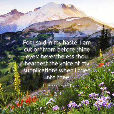Picture 05 - Psalms 31:22 KJV - For I said in my haste, I am cut off from before - Bible Verse Picture